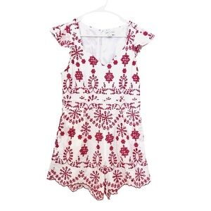 2/$30Jun & Ivy - Pink and White Floral Romper | V-Neck Boho Summer Romper
